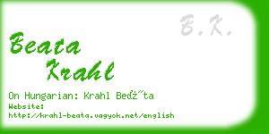 beata krahl business card